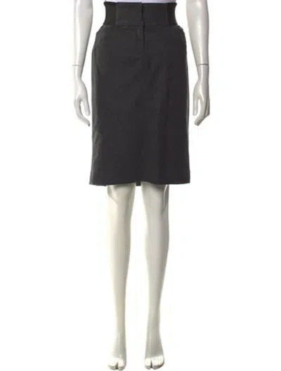 Pre-owned Dolce & Gabbana Virgin Wool Knee-length Skirt In Grey