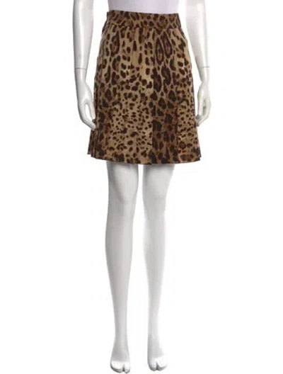 Pre-owned Dolce & Gabbana Virgin Wool Knee-length Skirt In Neutral