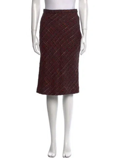 Pre-owned Dolce & Gabbana Virgin Wool Knee-length Skirt In Purple