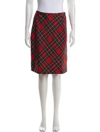 Pre-owned Dolce & Gabbana Virgin Wool Knee-length Skirt In Red
