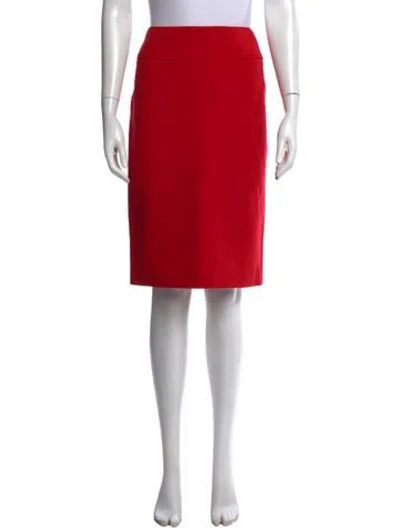 Pre-owned Dolce & Gabbana Virgin Wool Knee-length Skirt In Red