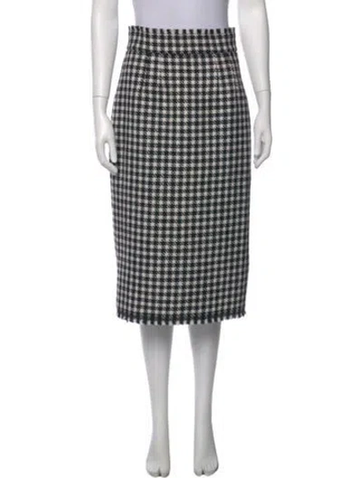 Pre-owned Dolce & Gabbana Virgin Wool Knee-length Skirt W/ Tags In Black