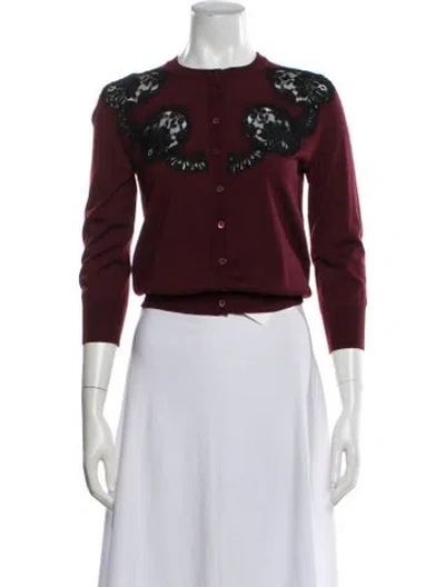 Pre-owned Dolce & Gabbana Virgin Wool Lace Pattern Sweater In Black