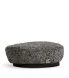 Dolce & Gabbana Herringbone Beret In Gray