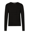 Dolce & Gabbana Black Wool Logo Pattern Crewneck Pullover Sweater