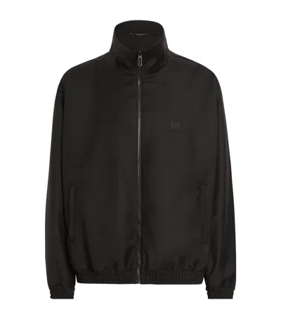 Dolce & Gabbana Virgin Wool Logo Tag Jacket In Black