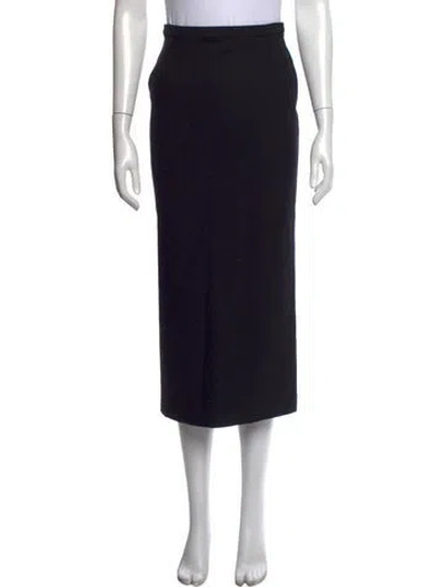 Pre-owned Dolce & Gabbana Virgin Wool Long Skirt In Black