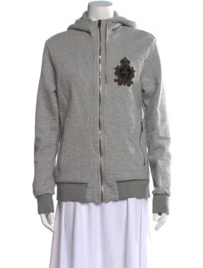 Pre-owned Dolce & Gabbana Virgin Wool Long Sleeve Hoodie In Gray
