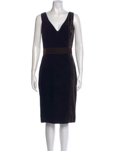 Pre-owned Dolce & Gabbana Virgin Wool Midi Length Dress In Black