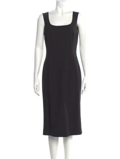Pre-owned Dolce & Gabbana Virgin Wool Midi Length Dress In Black