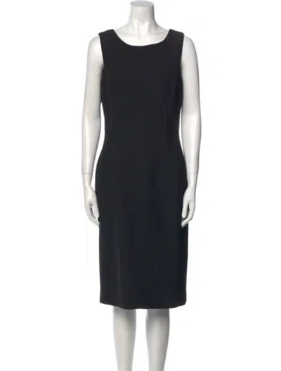 Pre-owned Dolce & Gabbana Virgin Wool Midi Length Dress In Black