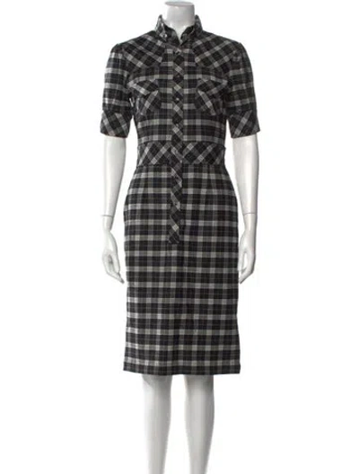 Pre-owned Dolce & Gabbana Virgin Wool Midi Length Dress In Black