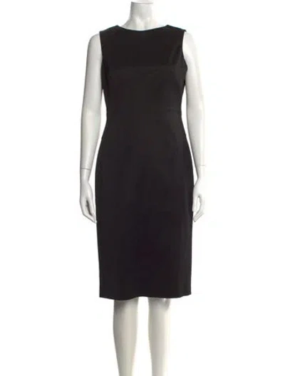 Pre-owned Dolce & Gabbana Virgin Wool Midi Length Dress In Black