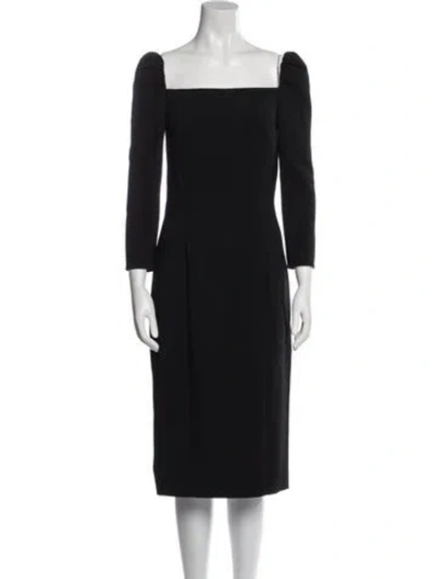 Pre-owned Dolce & Gabbana Virgin Wool Midi Length Dress In Black