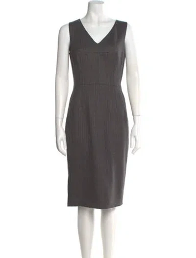 Pre-owned Dolce & Gabbana Virgin Wool Midi Length Dress In Gray