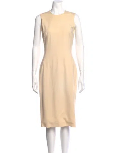 Pre-owned Dolce & Gabbana Virgin Wool Midi Length Dress In Neutral