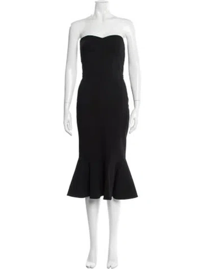 Pre-owned Dolce & Gabbana Virgin Wool Midi Length Dress W/ Tags In Black