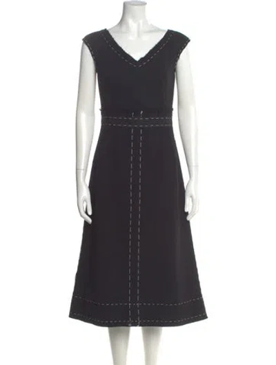 Pre-owned Dolce & Gabbana Virgin Wool Midi Length Dress W/ Tags In Gray