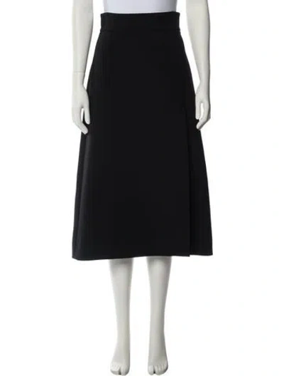 Pre-owned Dolce & Gabbana Virgin Wool Midi Length Skirt In Black