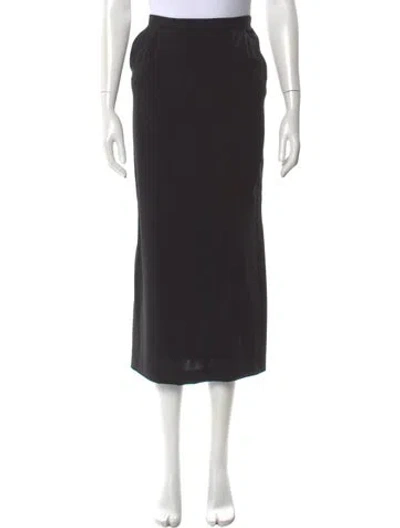 Pre-owned Dolce & Gabbana Virgin Wool Midi Length Skirt In Black