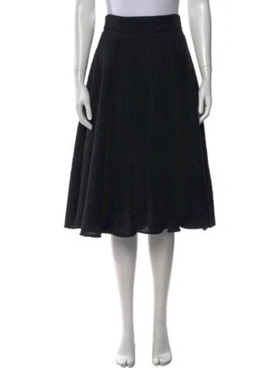 Pre-owned Dolce & Gabbana Virgin Wool Midi Length Skirt In Black