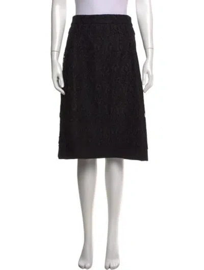 Pre-owned Dolce & Gabbana Virgin Wool Midi Length Skirt In Black