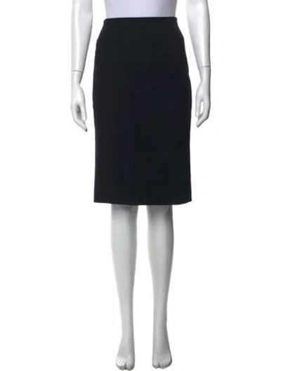 Pre-owned Dolce & Gabbana Virgin Wool Midi Length Skirt In Black