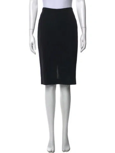 Pre-owned Dolce & Gabbana Virgin Wool Midi Length Skirt In Black
