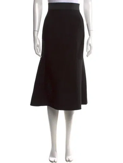 Pre-owned Dolce & Gabbana Virgin Wool Midi Length Skirt In Black