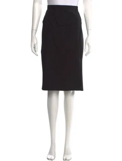 Pre-owned Dolce & Gabbana Virgin Wool Midi Length Skirt In Black
