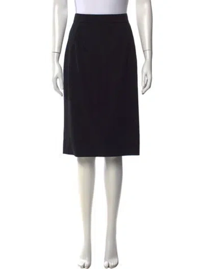 Pre-owned Dolce & Gabbana Virgin Wool Midi Length Skirt In Black