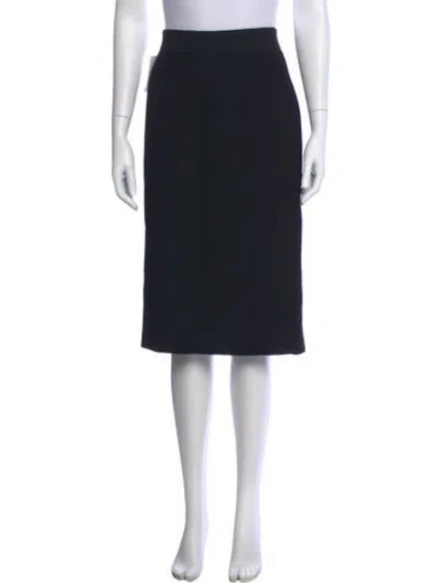 Pre-owned Dolce & Gabbana Virgin Wool Midi Length Skirt In Black