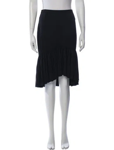 Pre-owned Dolce & Gabbana Virgin Wool Midi Length Skirt In Black