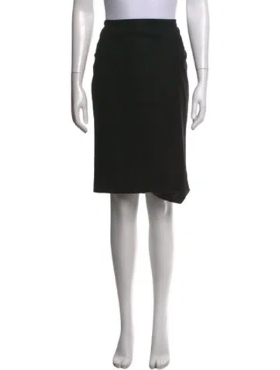 Pre-owned Dolce & Gabbana Virgin Wool Midi Length Skirt In Black