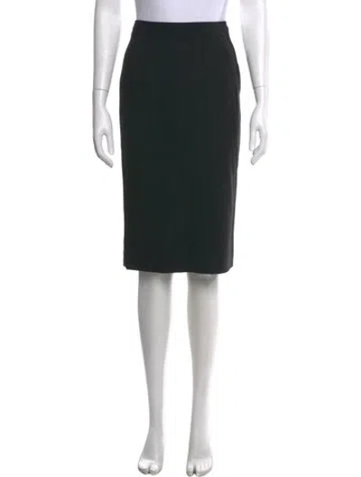 Pre-owned Dolce & Gabbana Virgin Wool Midi Length Skirt In Black