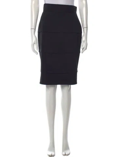Pre-owned Dolce & Gabbana Virgin Wool Midi Length Skirt In Black