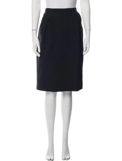 Pre-owned Dolce & Gabbana Virgin Wool Midi Length Skirt In Black