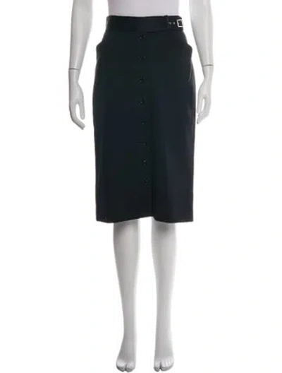 Pre-owned Dolce & Gabbana Virgin Wool Midi Length Skirt In Black