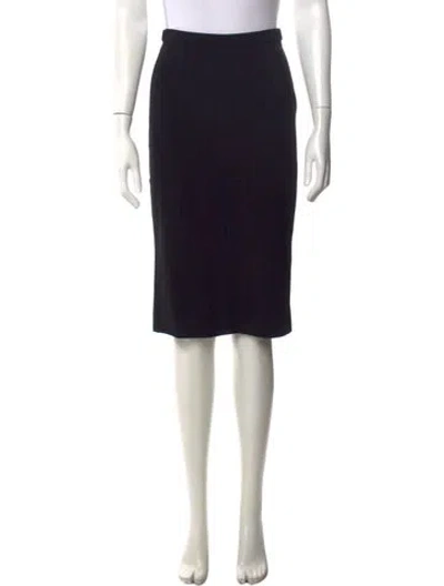 Pre-owned Dolce & Gabbana Virgin Wool Midi Length Skirt In Black