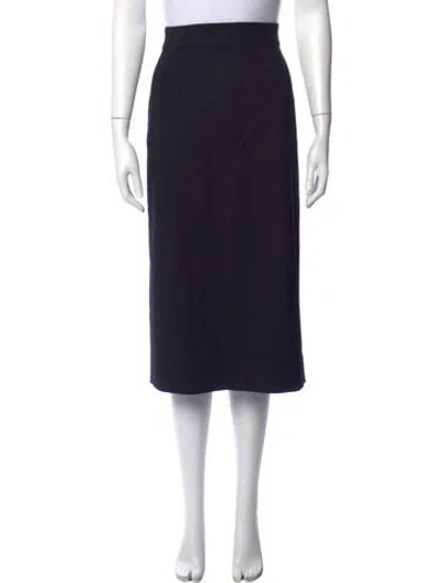 Pre-owned Dolce & Gabbana Virgin Wool Midi Length Skirt In Black