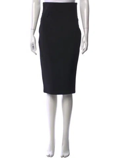 Pre-owned Dolce & Gabbana Virgin Wool Midi Length Skirt In Black