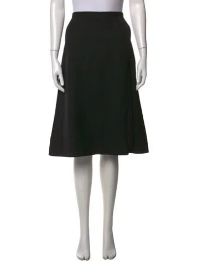 Pre-owned Dolce & Gabbana Virgin Wool Midi Length Skirt In Black