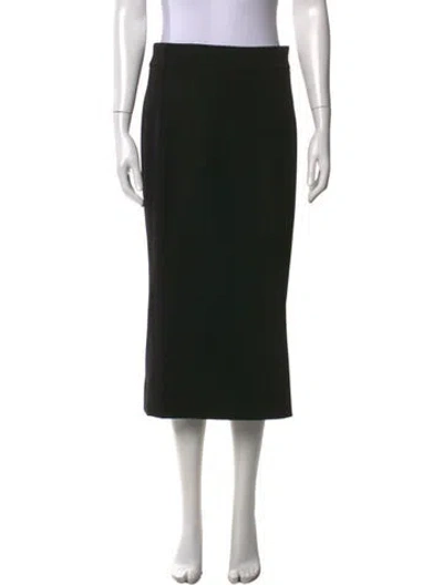 Pre-owned Dolce & Gabbana Virgin Wool Midi Length Skirt In Black