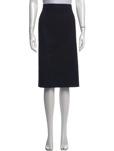 Pre-owned Dolce & Gabbana Virgin Wool Midi Length Skirt In Black