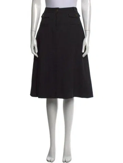 Pre-owned Dolce & Gabbana Virgin Wool Midi Length Skirt In Black