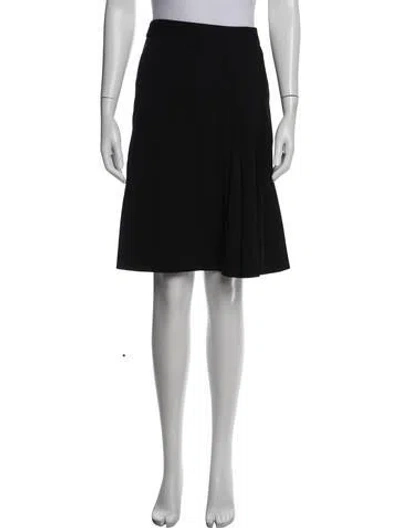 Pre-owned Dolce & Gabbana Virgin Wool Midi Length Skirt In Black/blue