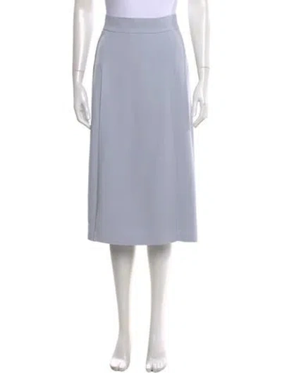 Pre-owned Dolce & Gabbana Virgin Wool Midi Length Skirt In Blue