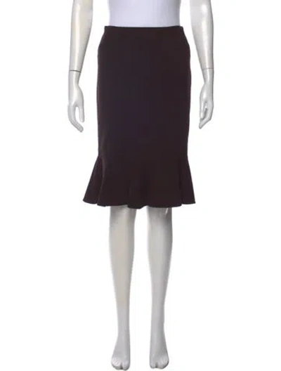 Pre-owned Dolce & Gabbana Virgin Wool Midi Length Skirt In Brown
