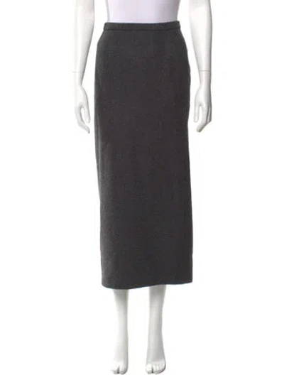 Pre-owned Dolce & Gabbana Virgin Wool Midi Length Skirt In Gray