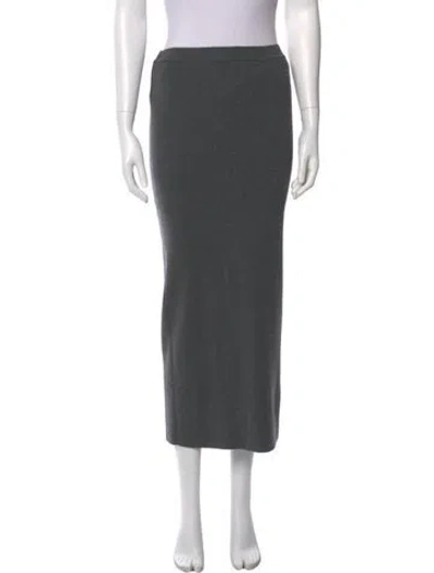 Pre-owned Dolce & Gabbana Virgin Wool Midi Length Skirt In Gray